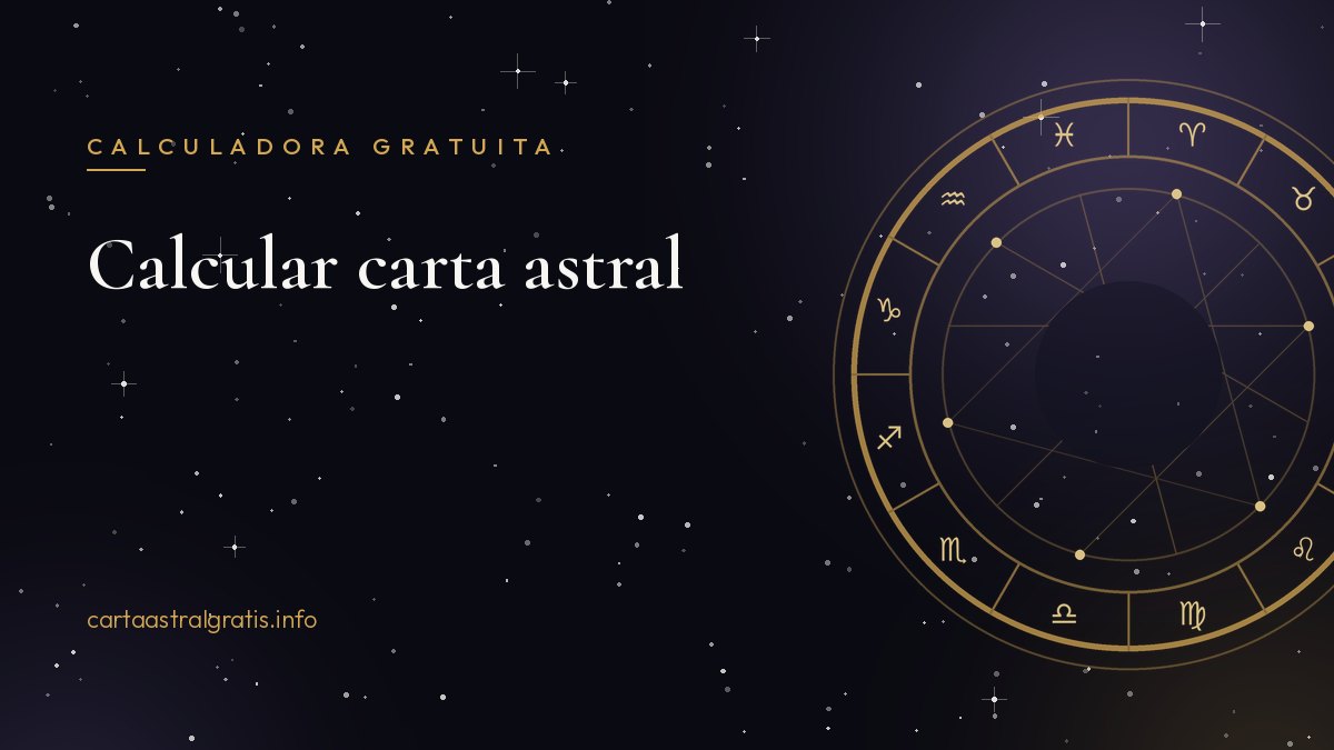 Calculadora para calcular la carta astral con la rueda zodiacal dorada sobre un cielo estrellado