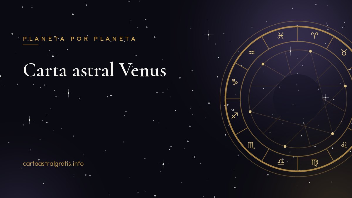 Rueda zodiacal dorada sobre cielo estrellado que ilustra la posición de Venus en la carta astral
